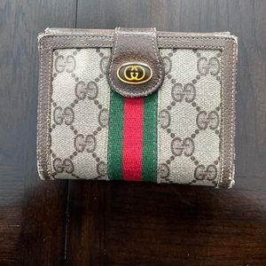 Authentic Gucci Ophidia coated canvas tri-fold wallet